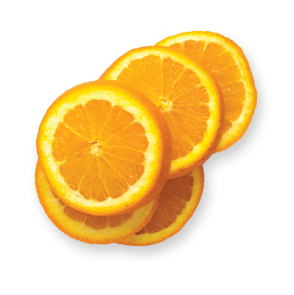 Orange slice with peel